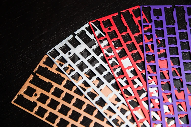 60% Aluminum Mechanical Keyboard Plate support Gh60 poker1/2/3 silver red gold purple black color - Image 3