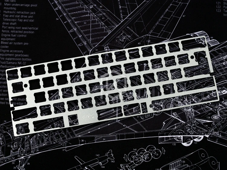 60% Aluminum Mechanical Keyboard Plate support xd60 xd64 gh60 silver color - Image 4